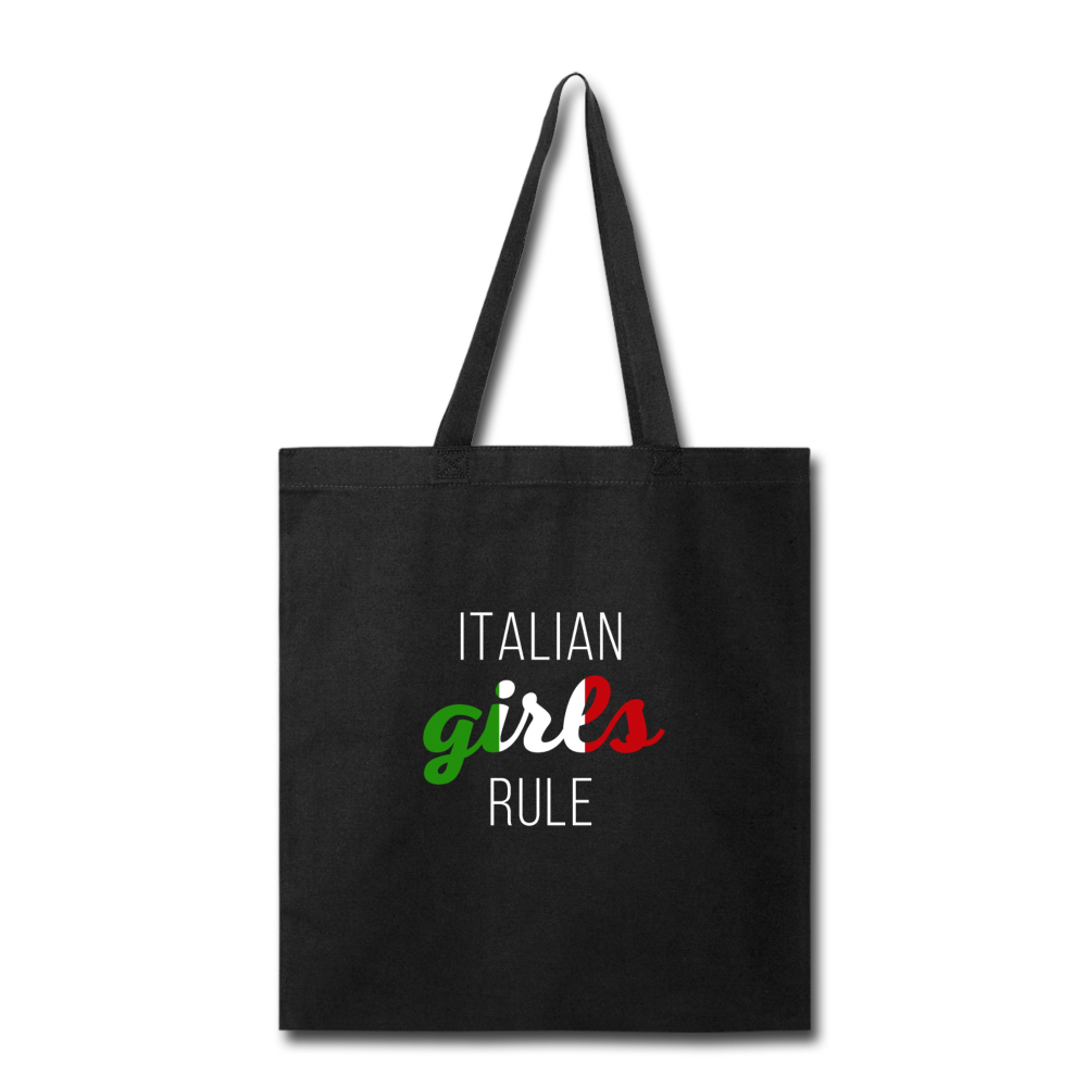 Italian girls rule Cotton Tote Bag - black