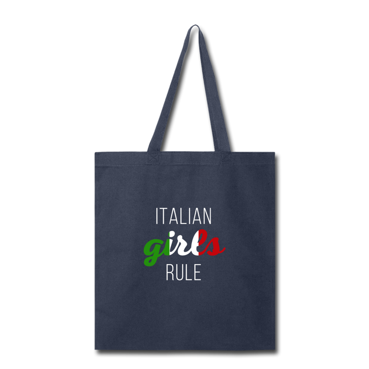 Italian girls rule Cotton Tote Bag - navy