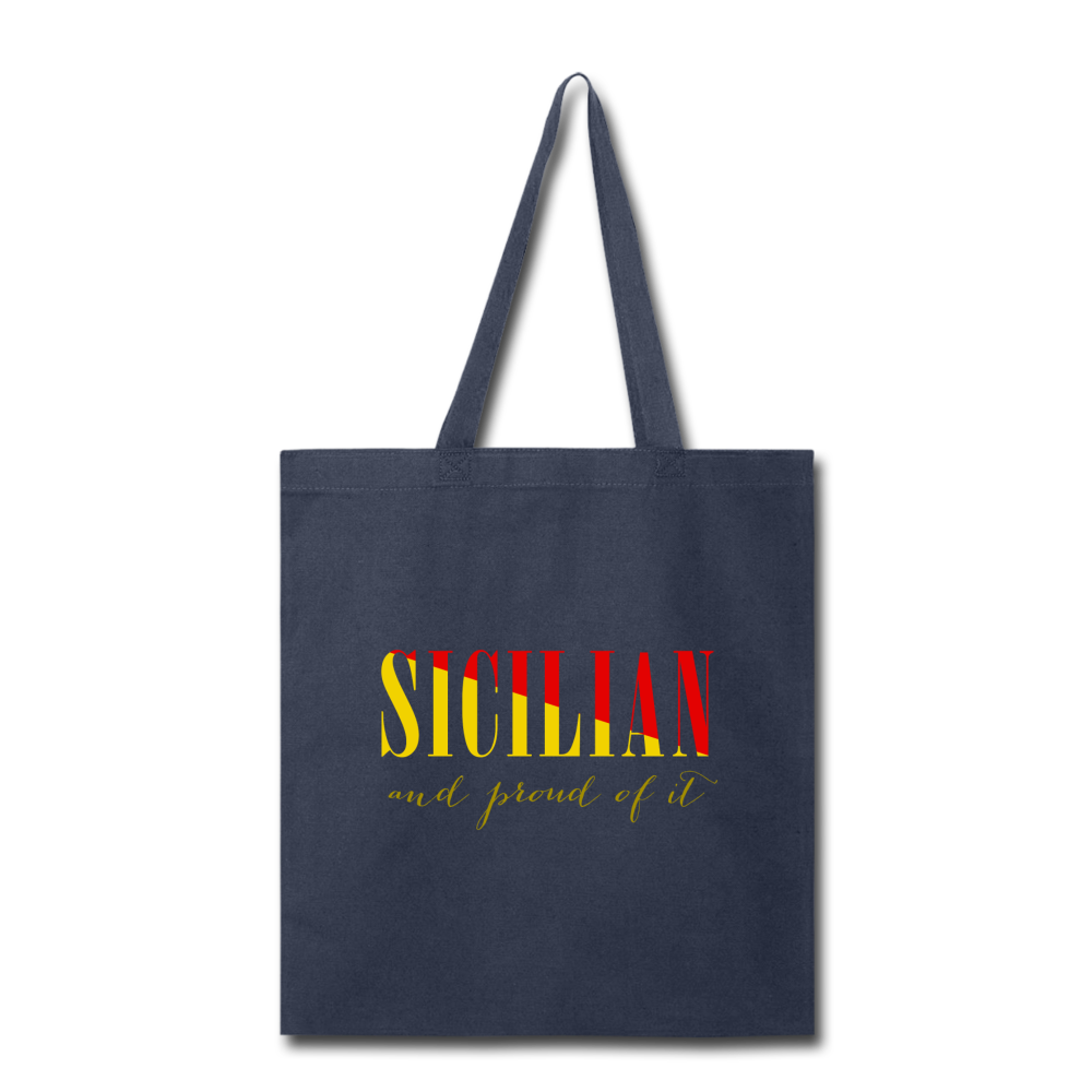 Sicilian and proud of it Cotton Tote Bag - navy