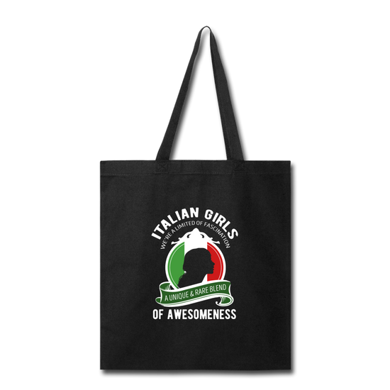 Italian Girls a unique & rare blend Cotton Tote Bag - black