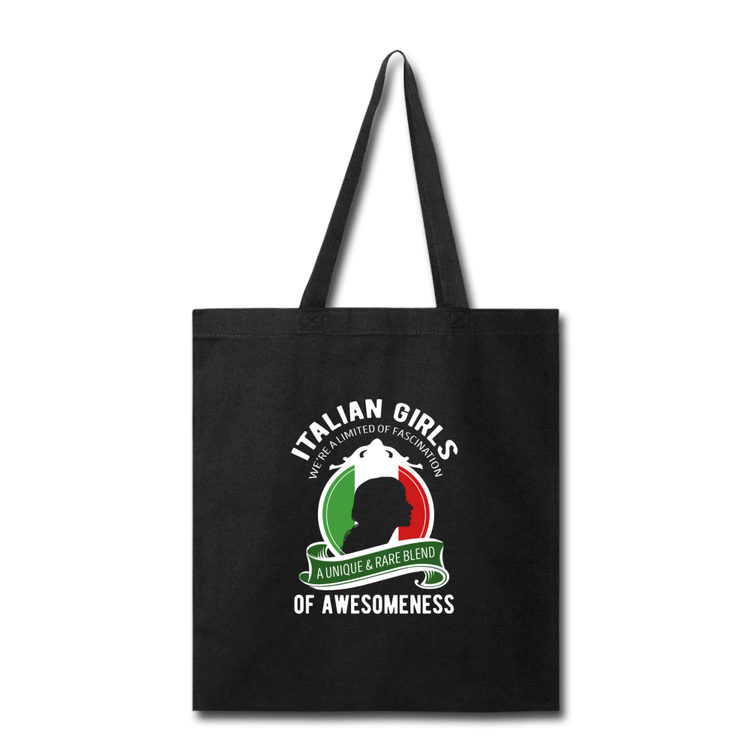 Italian Girls a unique & rare blend Cotton Tote Bag - black