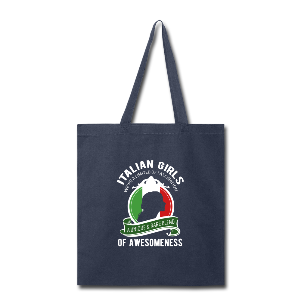 Italian Girls a unique & rare blend Cotton Tote Bag - black