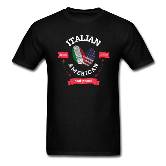 Italian - American and proud T-shirt - black