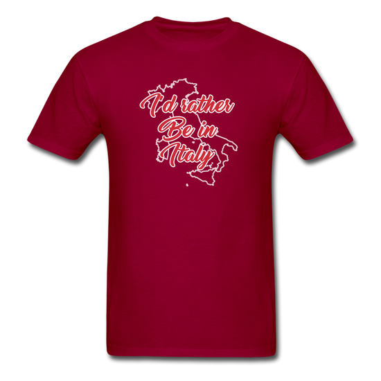 I'd rather be in Italy T-shirt - dark red