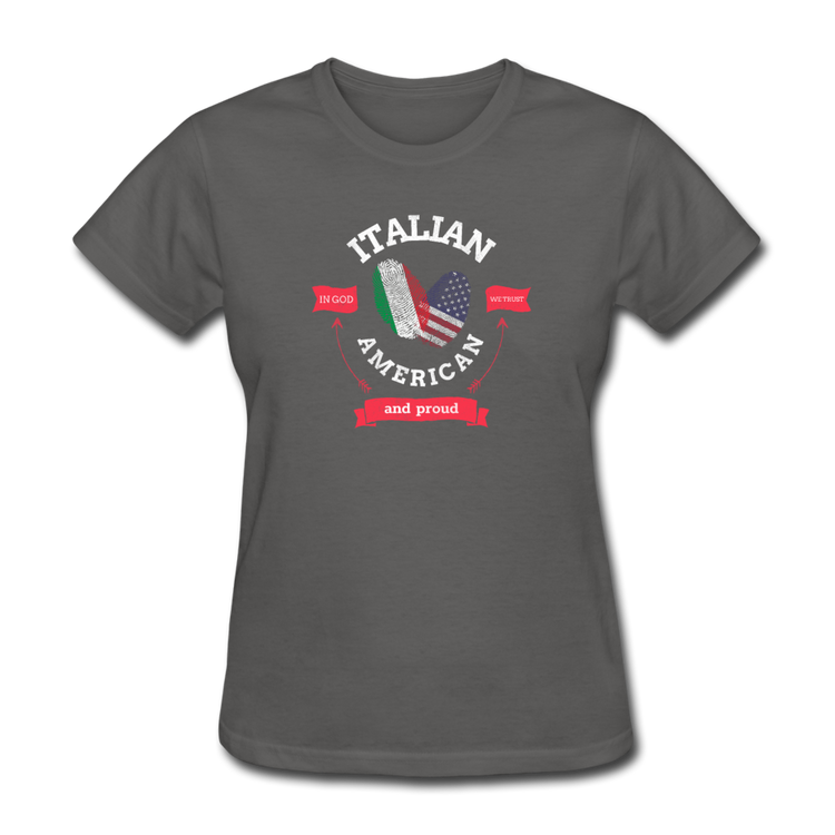 Italian - American and proud Women's T-Shirt - charcoal