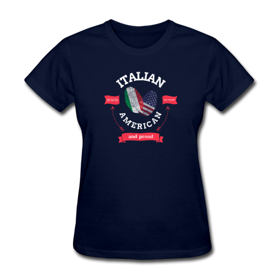 Italian - American and proud Women's T-Shirt - navy