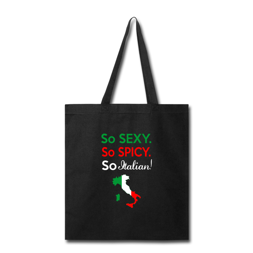 So sexy, So Italian Cotton Tote Bag - black