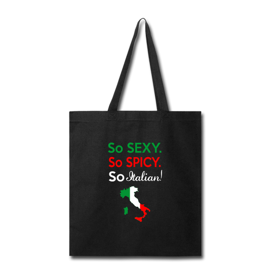 So sexy, So Italian Cotton Tote Bag - black