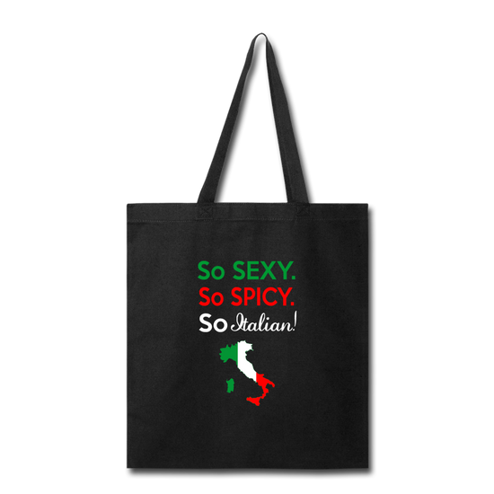 So sexy, So Italian Cotton Tote Bag - black