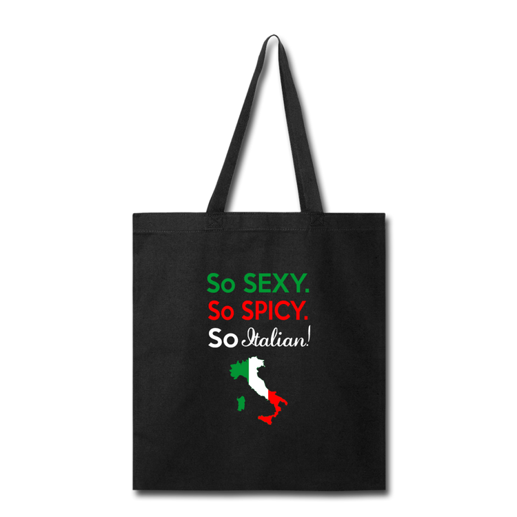 So sexy, So Italian Cotton Tote Bag - black