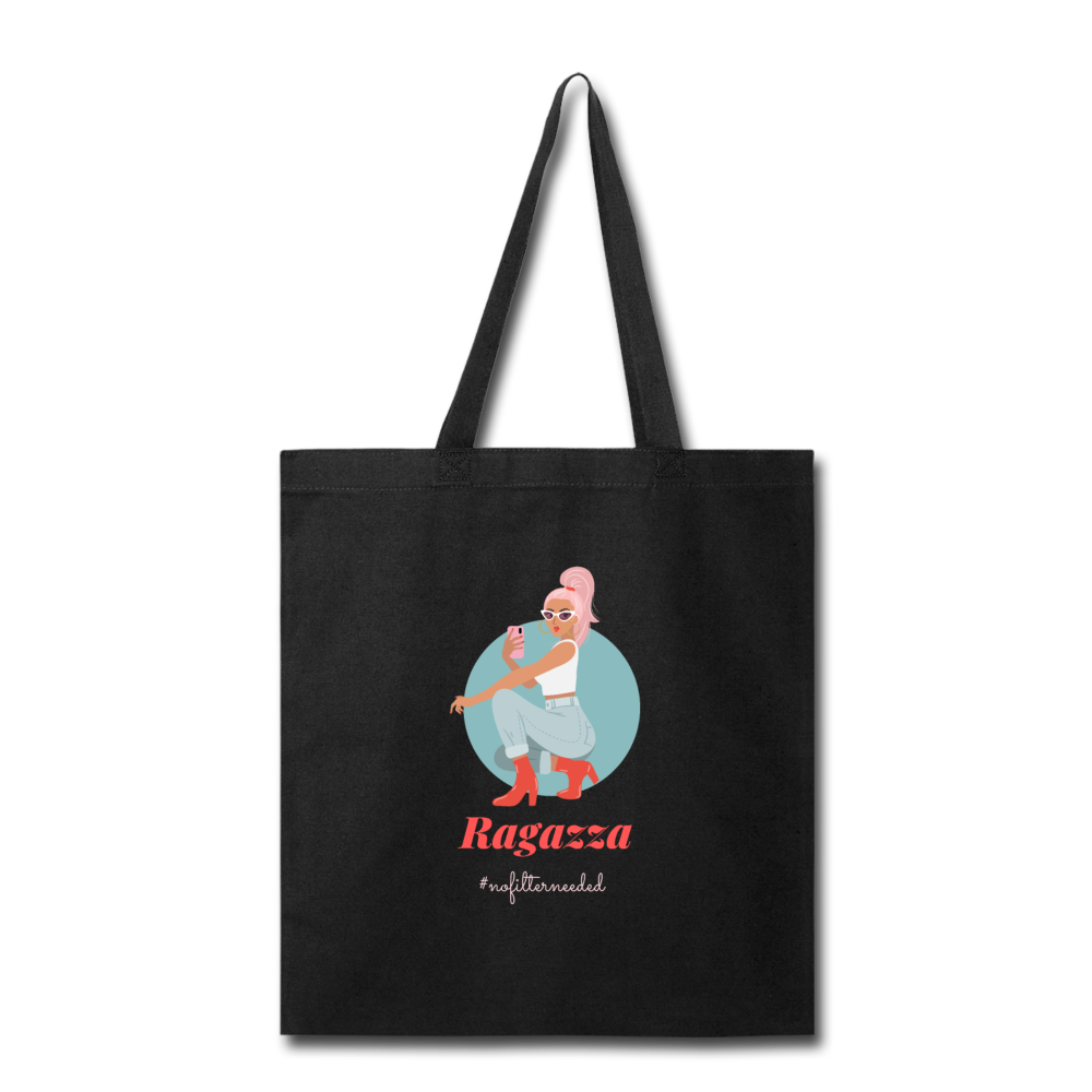 Ragazza, nofilterneeded Cotton Tote Bag - black