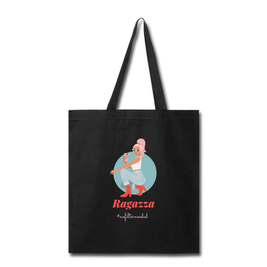 Ragazza, nofilterneeded Cotton Tote Bag - black