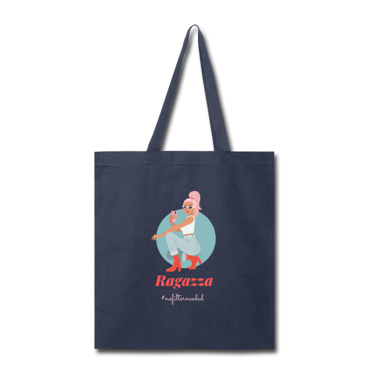 Ragazza, nofilterneeded Cotton Tote Bag - navy