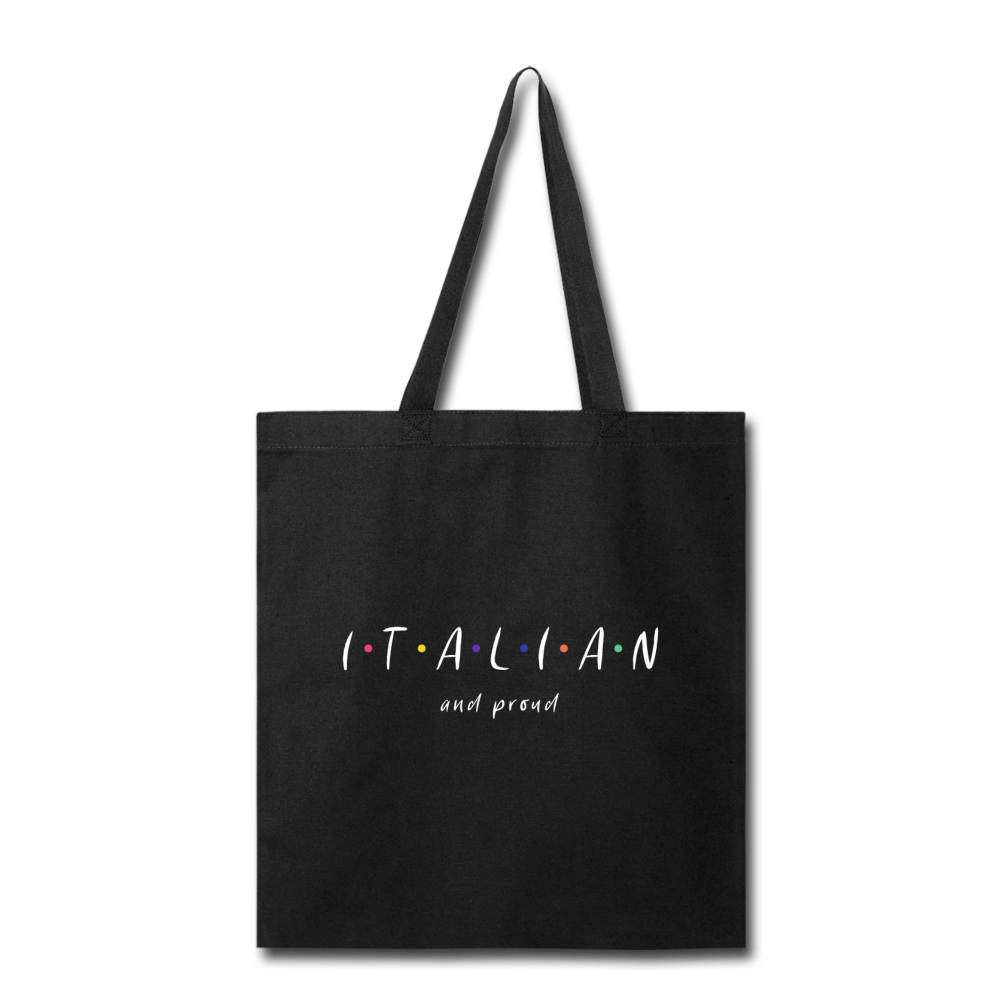 Italian and proud Cotton Tote Bag - black