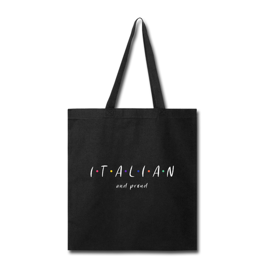 Italian and proud Cotton Tote Bag - black