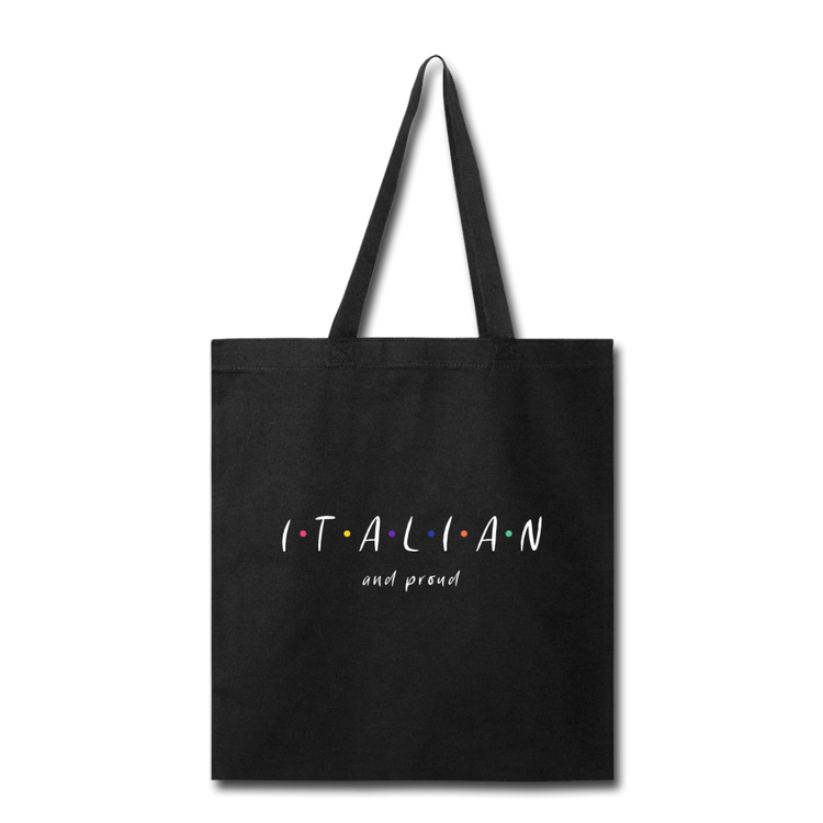 Italian and proud Cotton Tote Bag - black