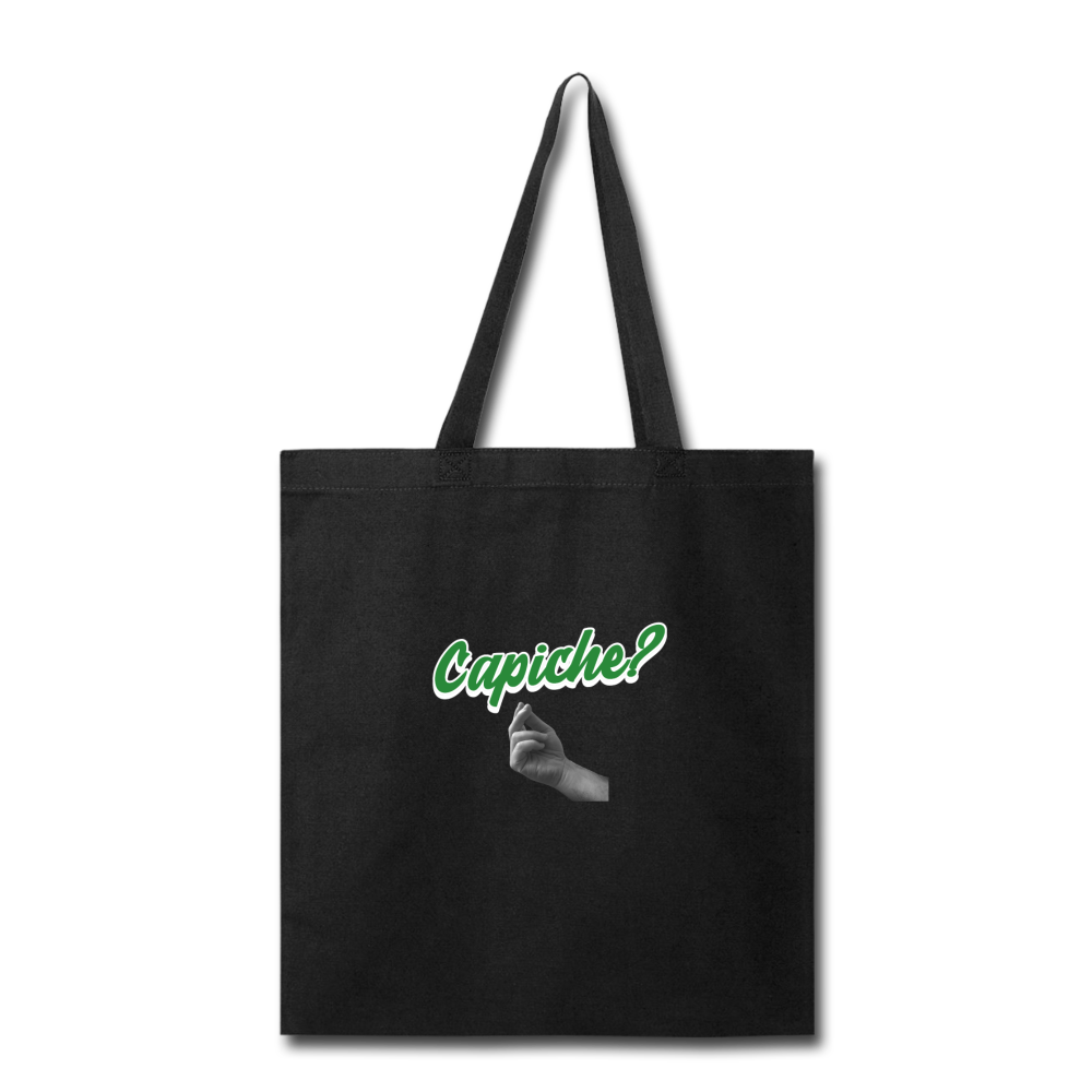 Capiche? Cotton Tote Bag - black