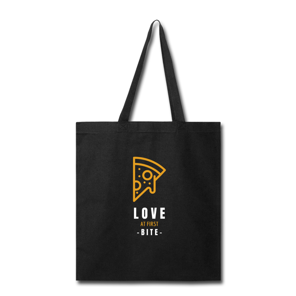 Love at first bite Cotton Tote Bag - black