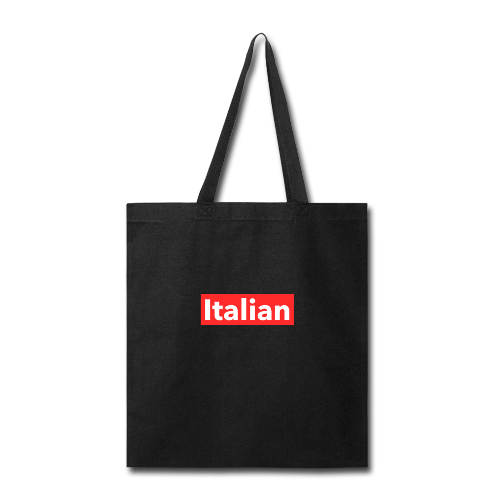Italian red Cotton Tote Bag - black