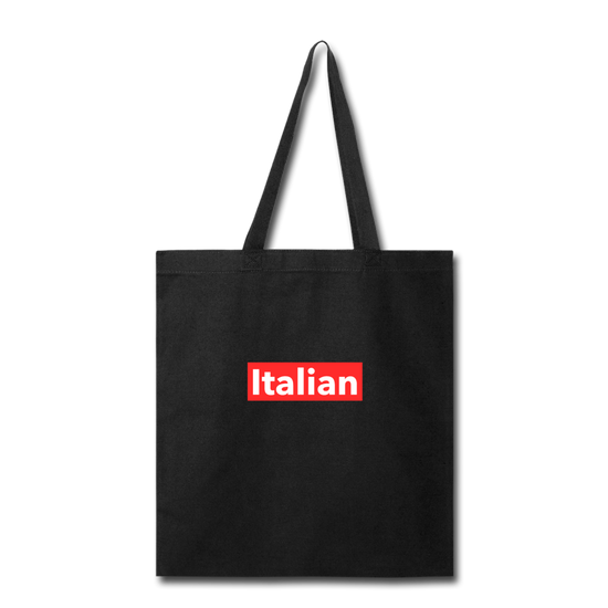 Italian red Cotton Tote Bag - black