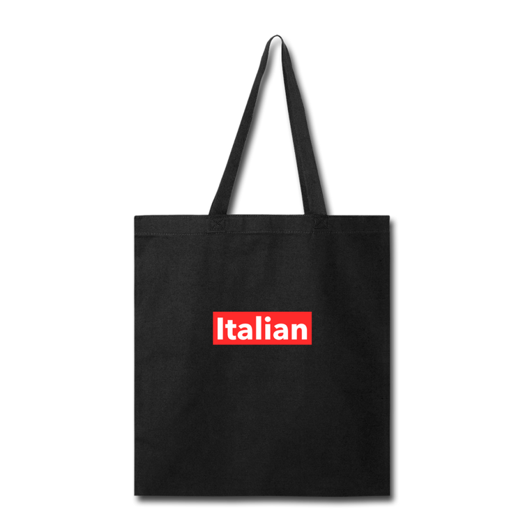 Italian red Cotton Tote Bag - black