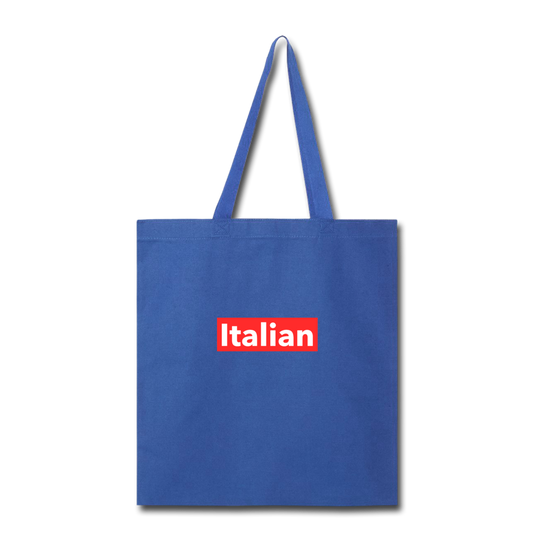 Italian red Cotton Tote Bag - royal blue