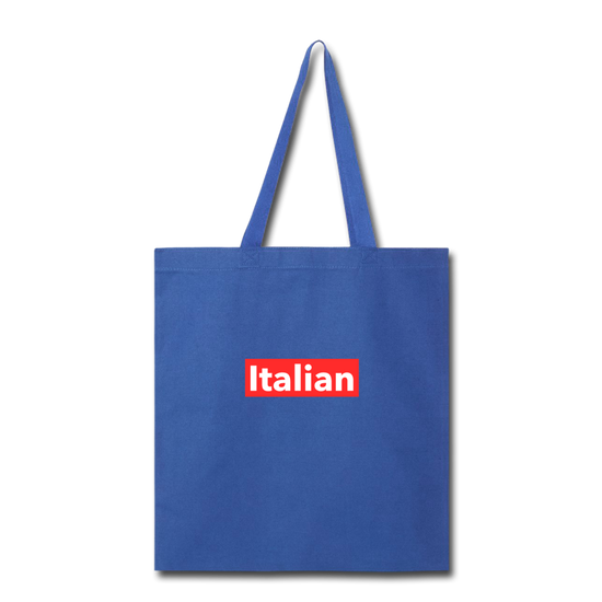 Italian red Cotton Tote Bag - royal blue