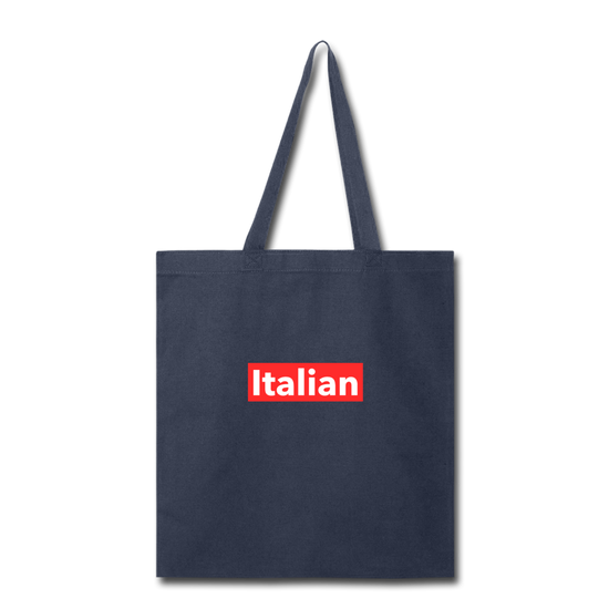 Italian red Cotton Tote Bag - navy