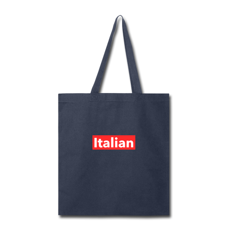 Italian red Cotton Tote Bag - navy