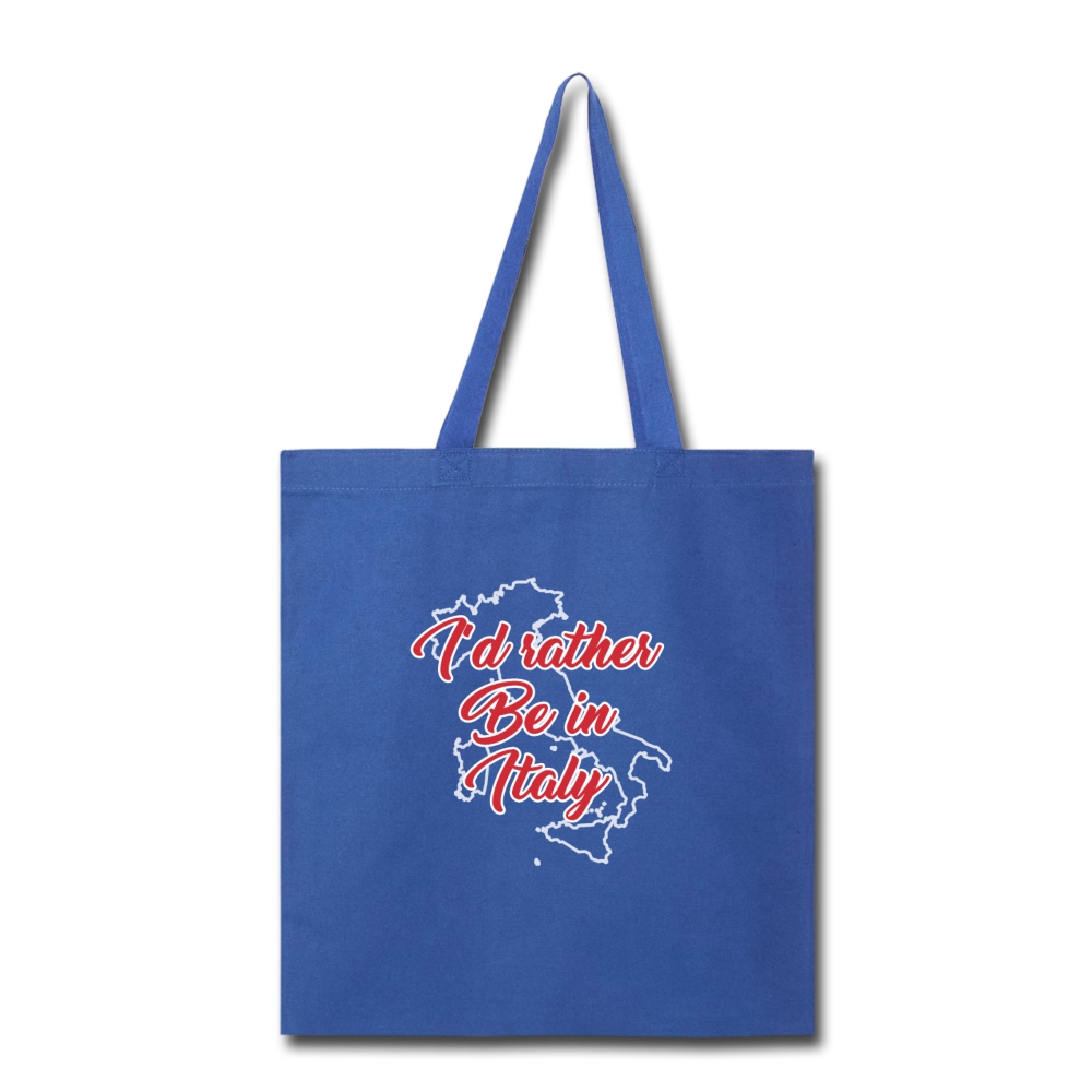 I'd rather be in Italy Cotton Tote Bag - royal blue