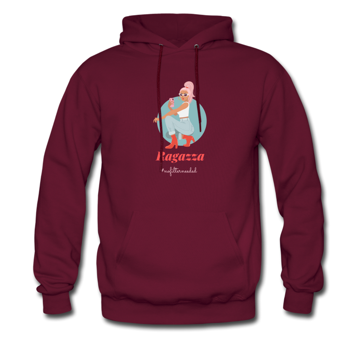 Ragazza, nofilterneeded Unisex Hoodie - burgundy