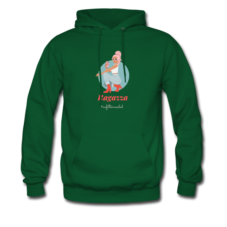 Ragazza, nofilterneeded Unisex Hoodie - forest green