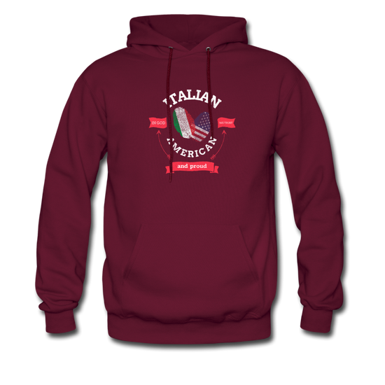 Italian - American and proud Unisex Hoodie - burgundy