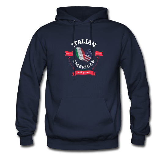 Italian - American and proud Unisex Hoodie - navy