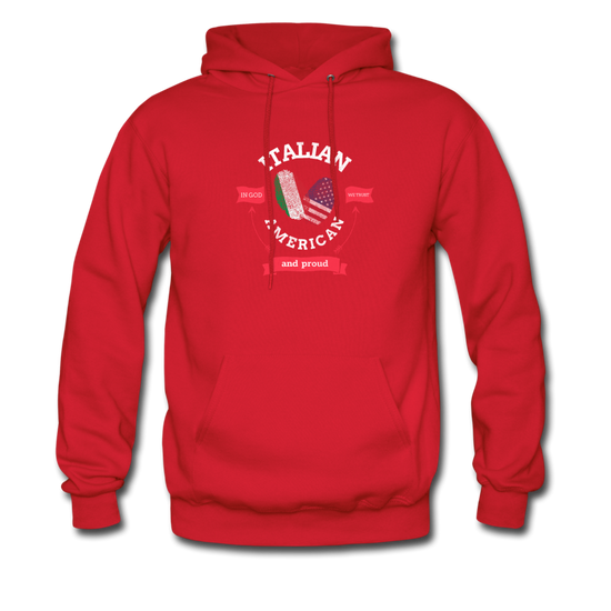 Italian - American and proud Unisex Hoodie - red