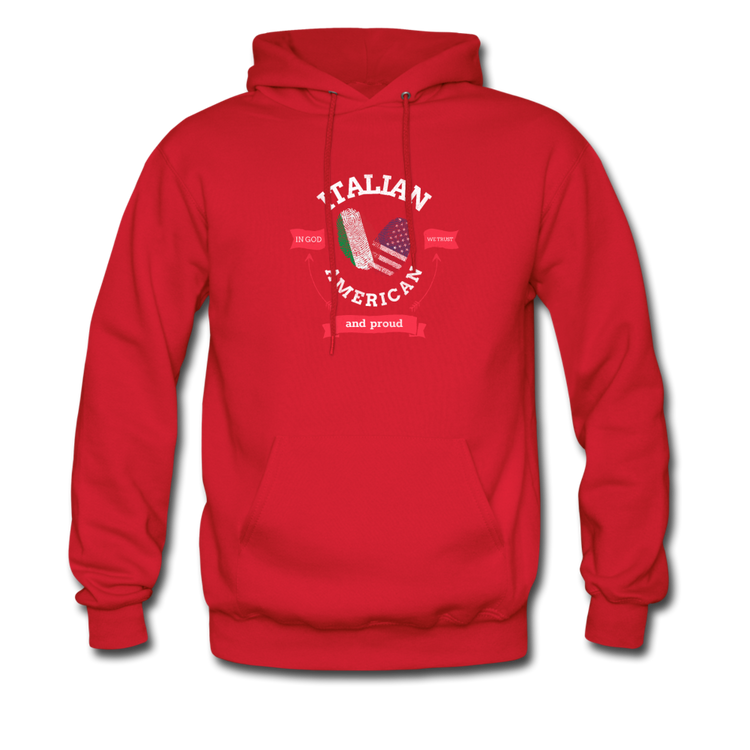 Italian - American and proud Unisex Hoodie - red