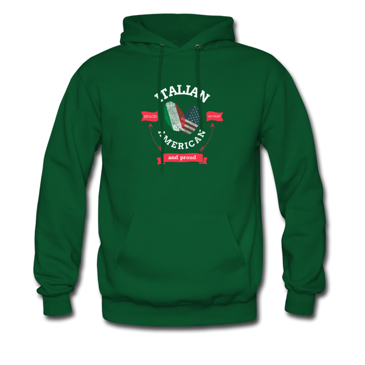 Italian - American and proud Unisex Hoodie - forest green