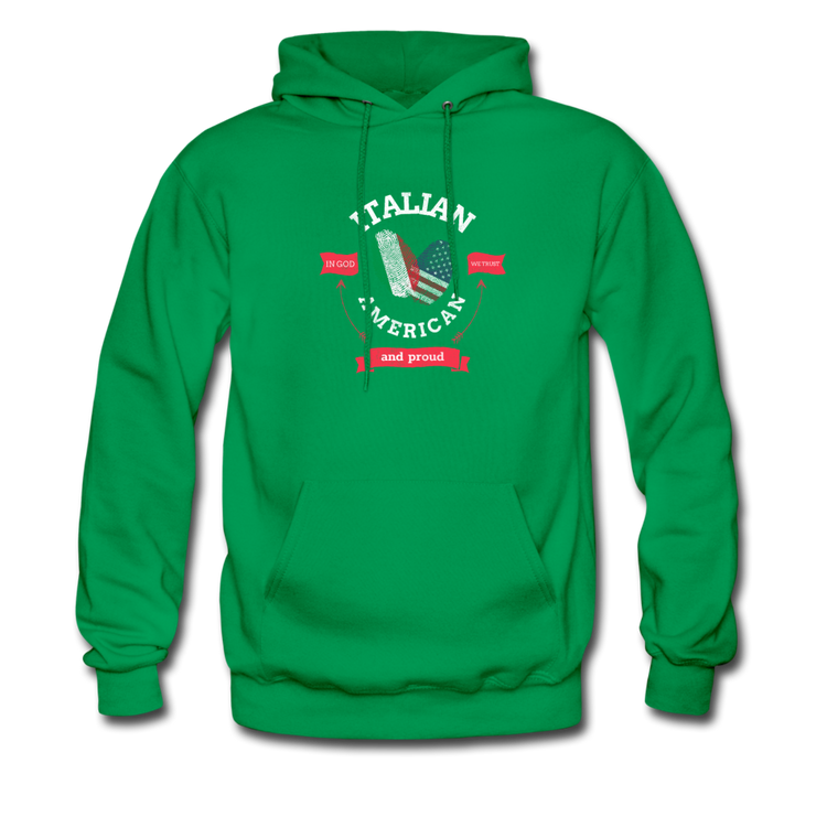 Italian - American and proud Unisex Hoodie - kelly green