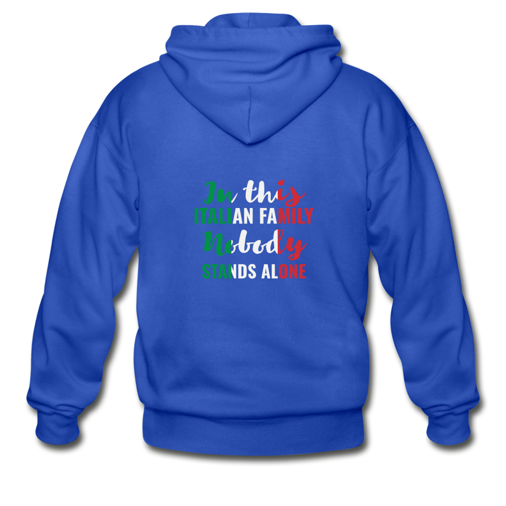 Italian family, nobody stands alone Unisex ZIP Hoodie - royal blue