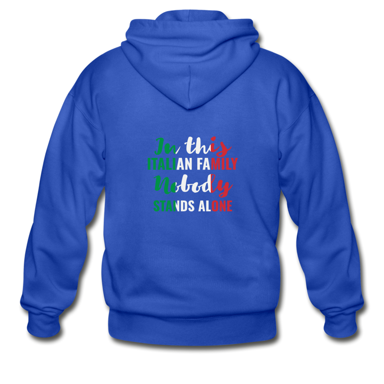 Italian family, nobody stands alone Unisex ZIP Hoodie - royal blue