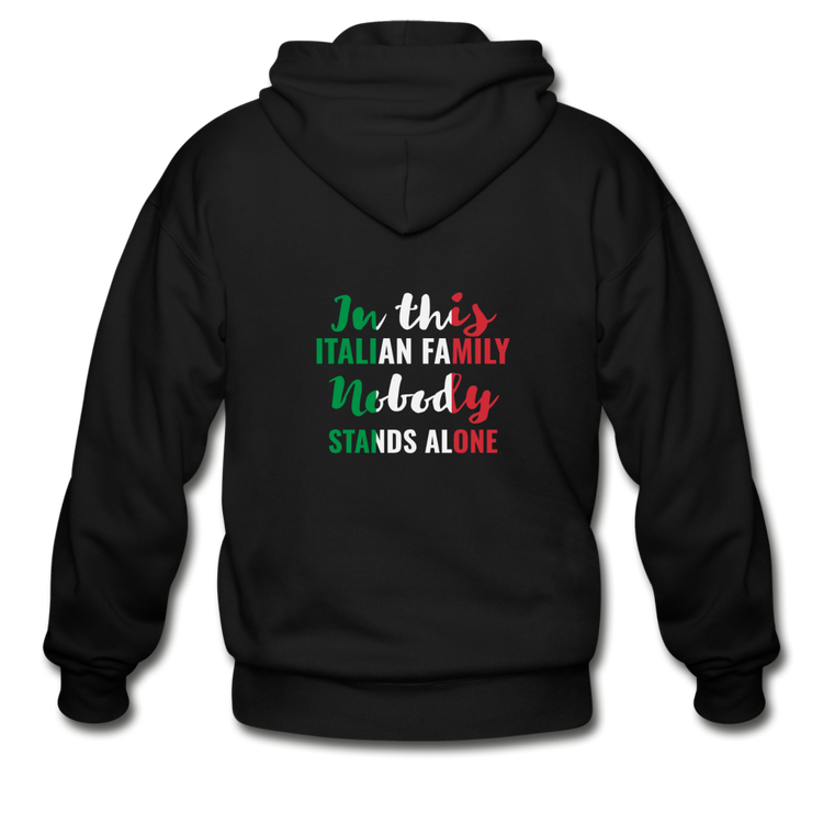 Italian family, nobody stands alone Unisex ZIP Hoodie - black