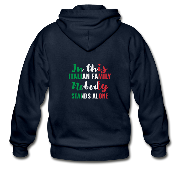 Italian family, nobody stands alone Unisex ZIP Hoodie - navy