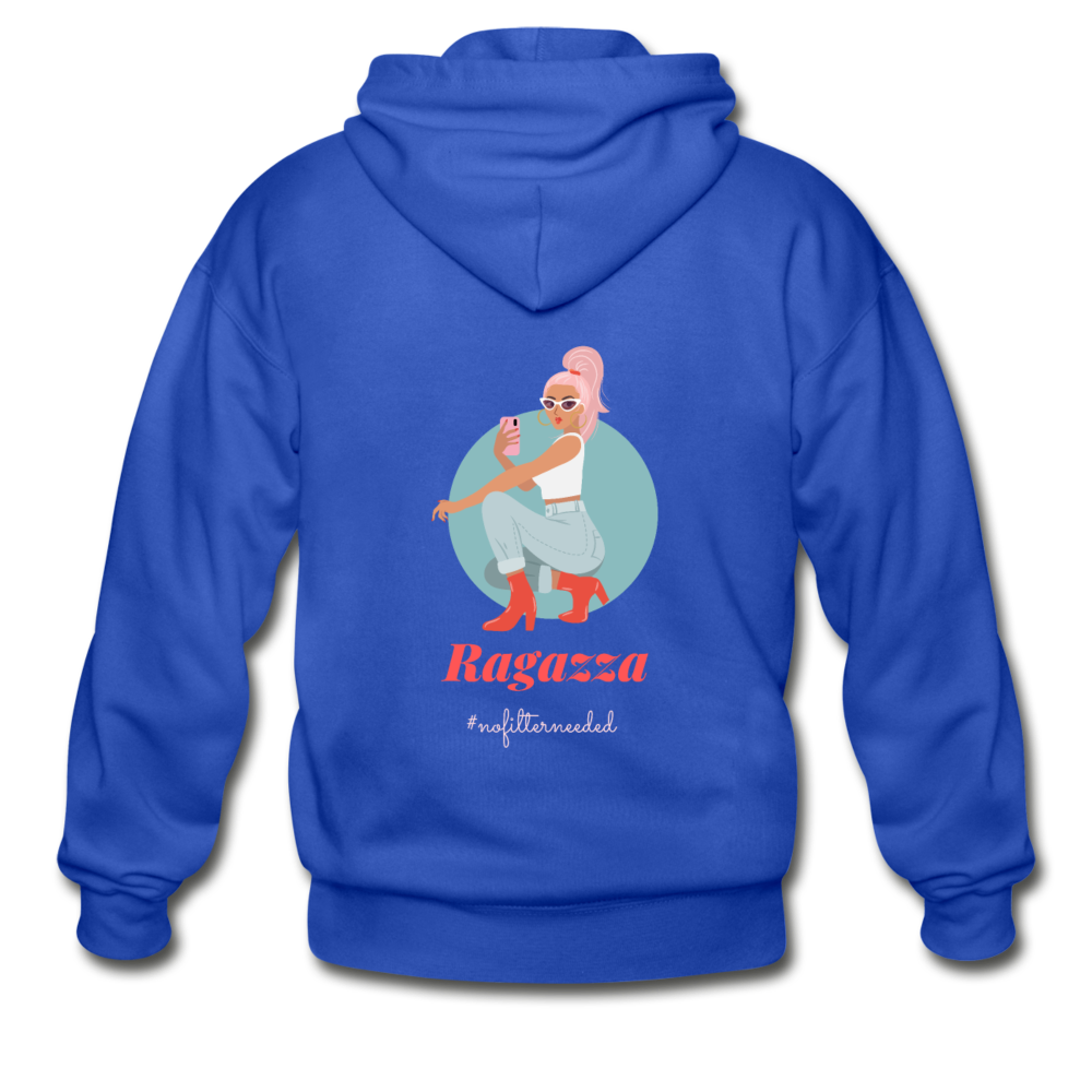 Ragazza, nofilterneeded Unisex ZIP Hoodie - royal blue
