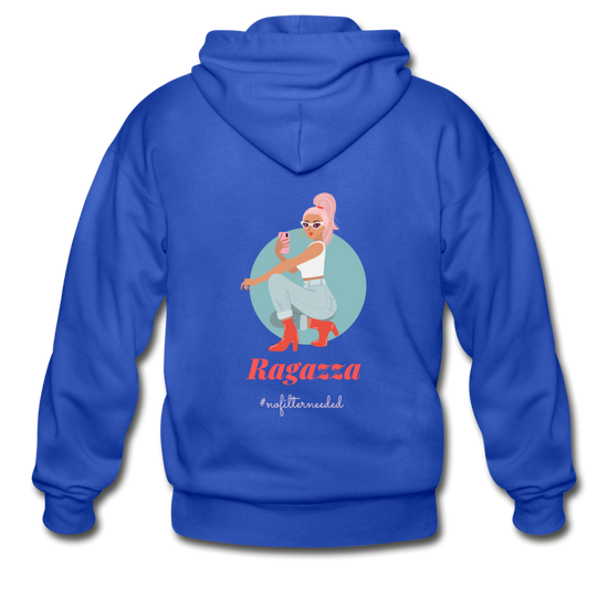 Ragazza, nofilterneeded Unisex ZIP Hoodie - royal blue