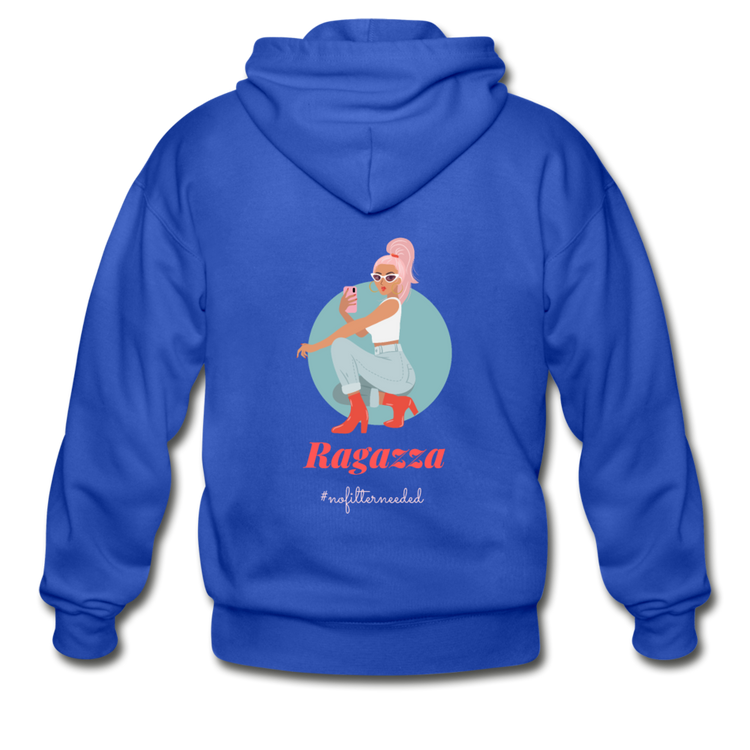 Ragazza, nofilterneeded Unisex ZIP Hoodie - royal blue