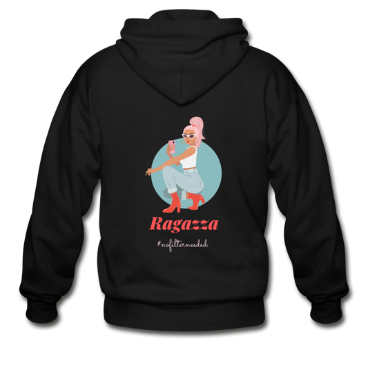 Ragazza, nofilterneeded Unisex ZIP Hoodie - black