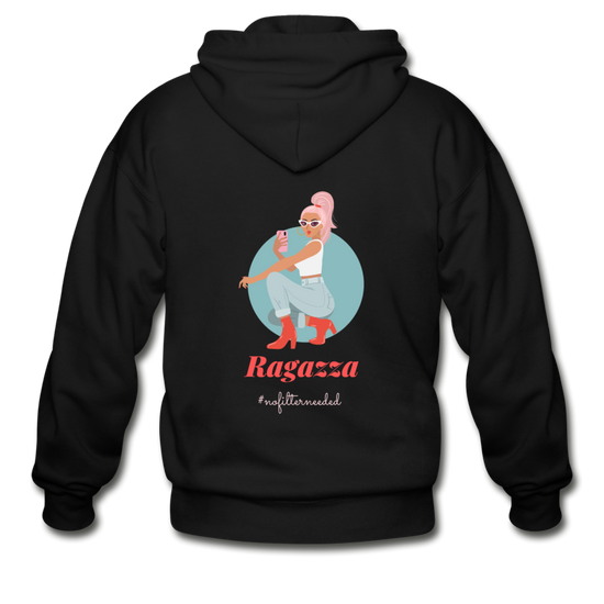 Ragazza, nofilterneeded Unisex ZIP Hoodie - black