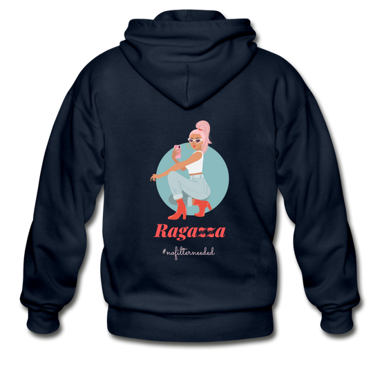 Ragazza, nofilterneeded Unisex ZIP Hoodie - navy