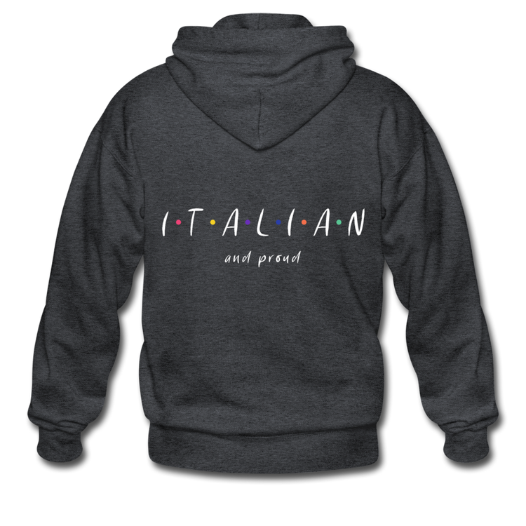 Italian and proud Unisex ZIP Hoodie - deep heather