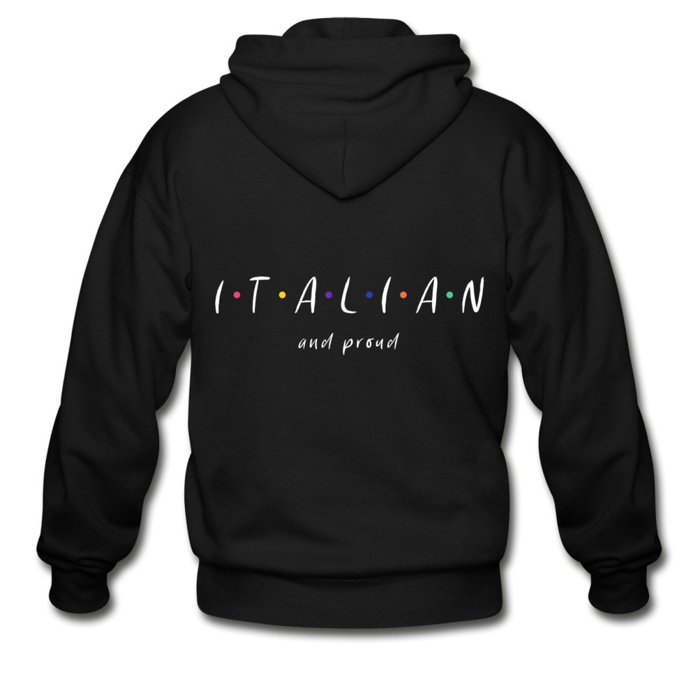 Italian and proud Unisex ZIP Hoodie - black